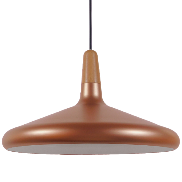 GLOBOSTAR® FELICITA 01223 Μοντέρνο Κρεμαστό Φωτιστικό Οροφής με Ντουί 1 x E27 AC 220-240V IP20 - Χάλκινο & Λευκό - Μ40 x Π40 x Υ30cm