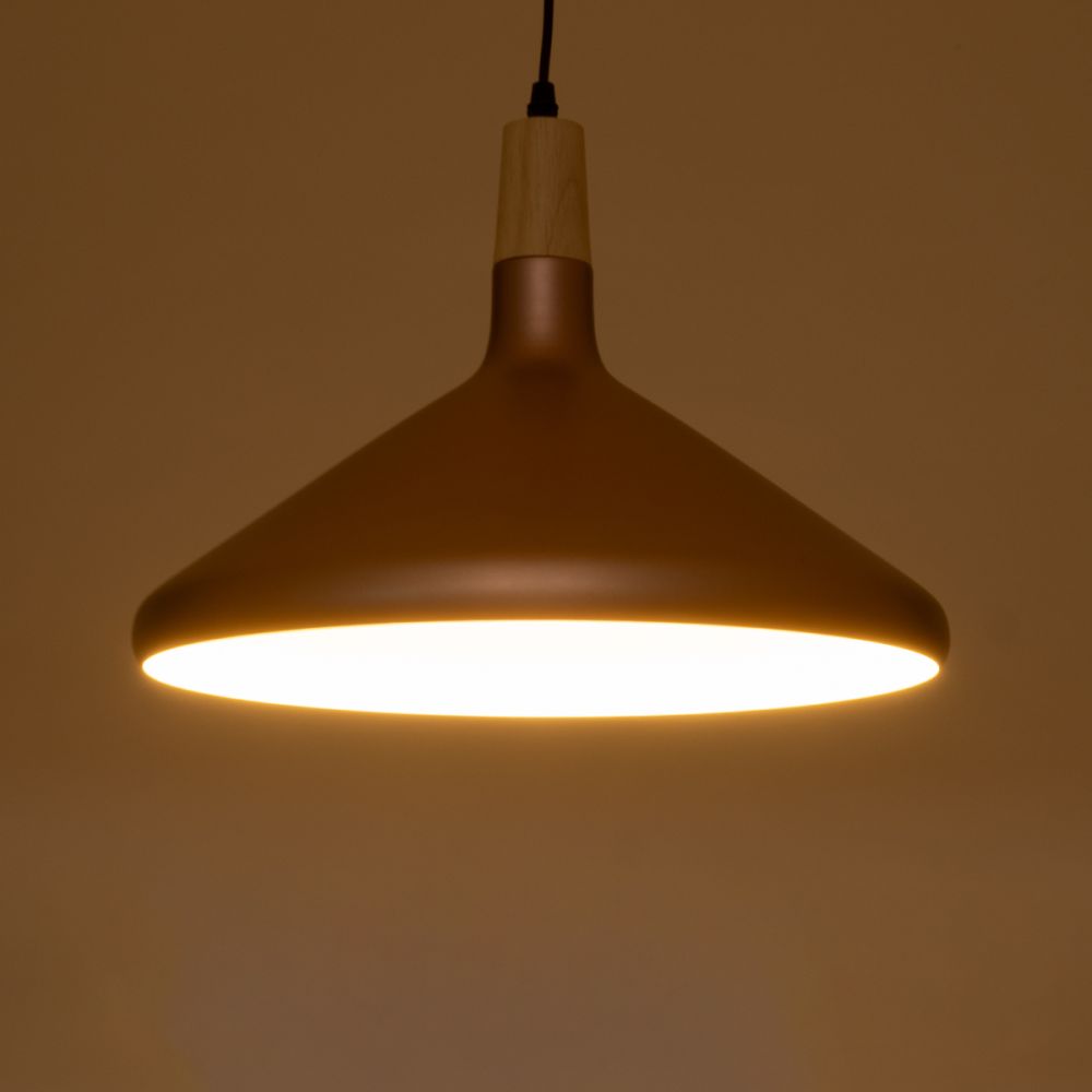 GLOBOSTAR® FELICITA 01223 Μοντέρνο Κρεμαστό Φωτιστικό Οροφής με Ντουί 1 x E27 AC 220-240V IP20 - Χάλκινο & Λευκό - Μ40 x Π40 x Υ30cm