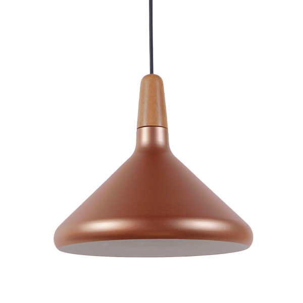 GLOBOSTAR® FERCLA 01224 Μοντέρνο Κρεμαστό Φωτιστικό Οροφής με Ντουί 1 x E27 AC 220-240V IP20 - Χάλκινο & Λευκό - Μ27 x Π27 x Υ25cm