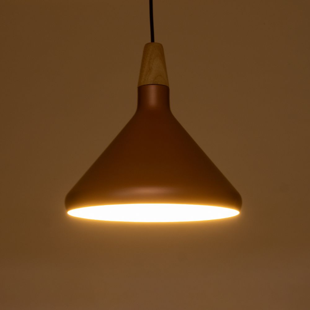 GLOBOSTAR® FERCLA 01224 Μοντέρνο Κρεμαστό Φωτιστικό Οροφής με Ντουί 1 x E27 AC 220-240V IP20 - Χάλκινο & Λευκό - Μ27 x Π27 x Υ25cm