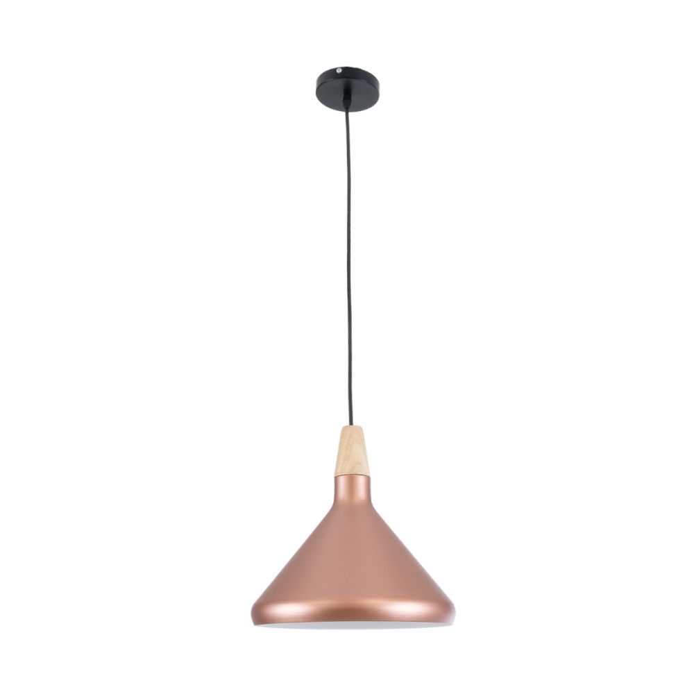 GLOBOSTAR® FERCLA 01224 Μοντέρνο Κρεμαστό Φωτιστικό Οροφής με Ντουί 1 x E27 AC 220-240V IP20 - Χάλκινο & Λευκό - Μ27 x Π27 x Υ25cm