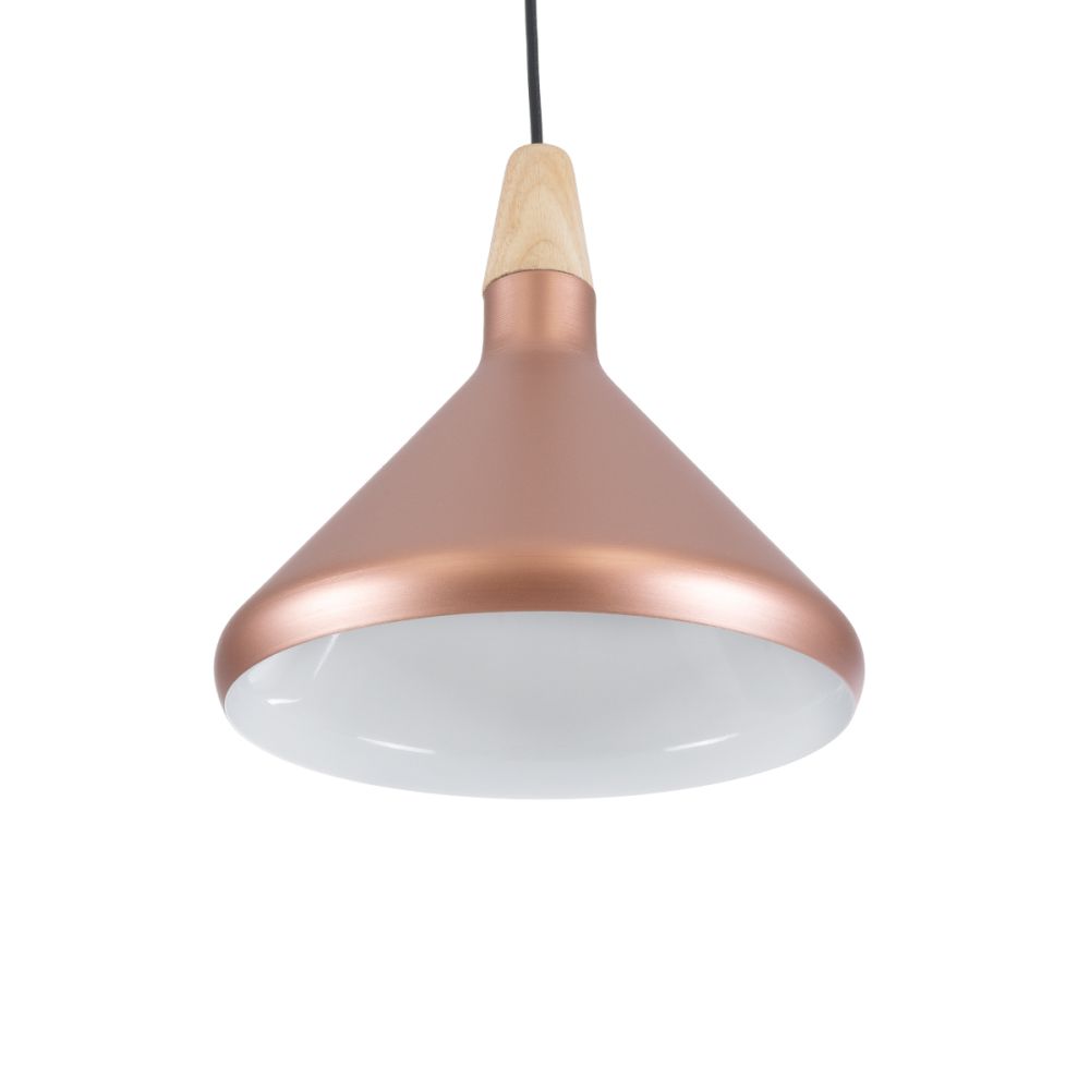 GLOBOSTAR® FERCLA 01224 Μοντέρνο Κρεμαστό Φωτιστικό Οροφής με Ντουί 1 x E27 AC 220-240V IP20 - Χάλκινο & Λευκό - Μ27 x Π27 x Υ25cm
