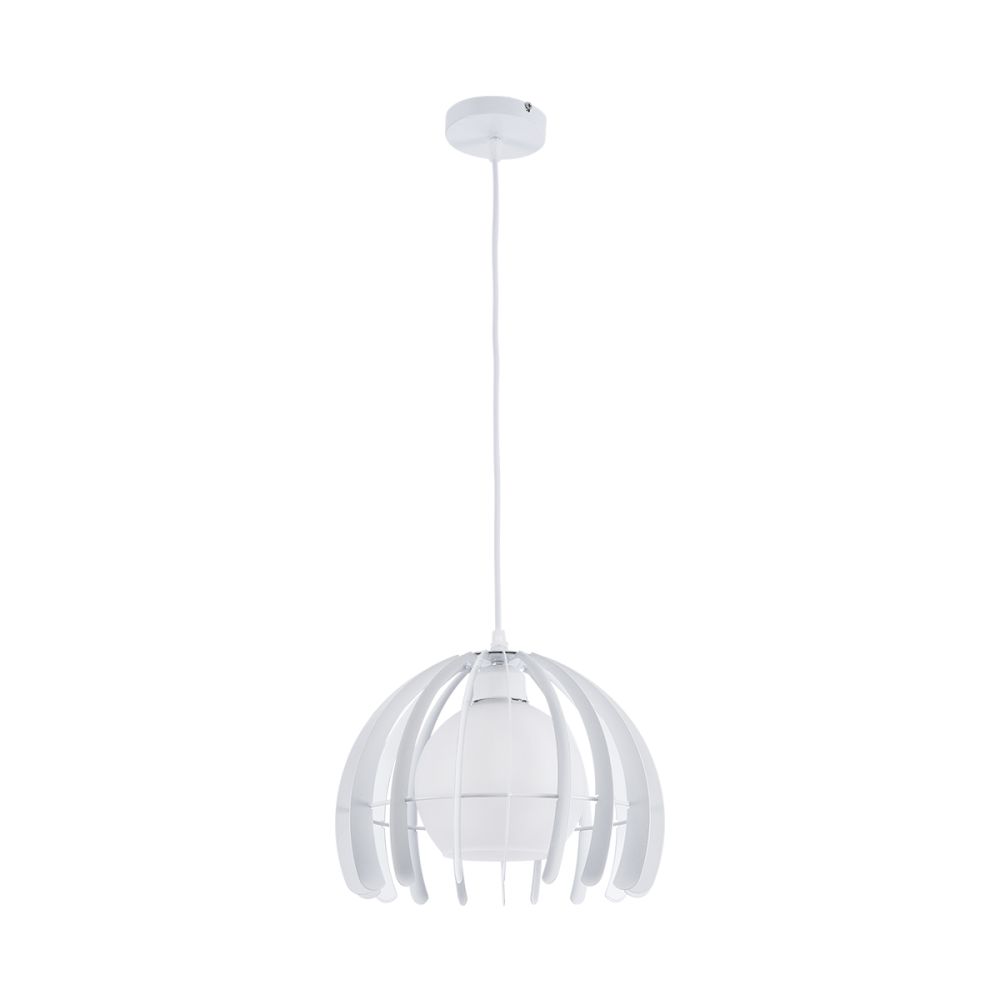 GLOBOSTAR® INGLEY 01225 Μοντέρνο Κρεμαστό Φωτιστικό Οροφής με Ντουί 1 x E27 AC 220-240V IP20 - Λευκό - Μ26 x Π26 x Υ21cm