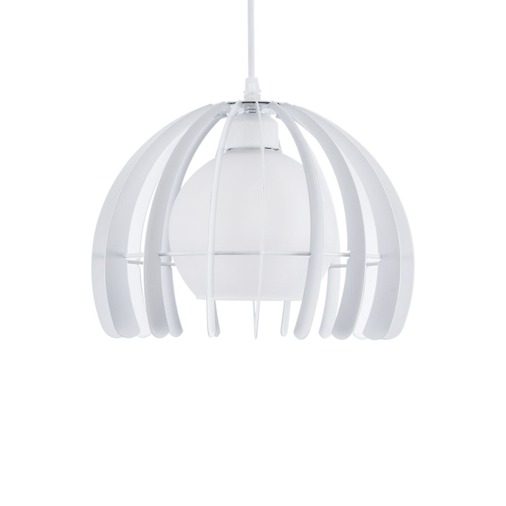 GLOBOSTAR® INGLEY 01225 Μοντέρνο Κρεμαστό Φωτιστικό Οροφής με Ντουί 1 x E27 AC 220-240V IP20 - Λευκό - Μ26 x Π26 x Υ21cm