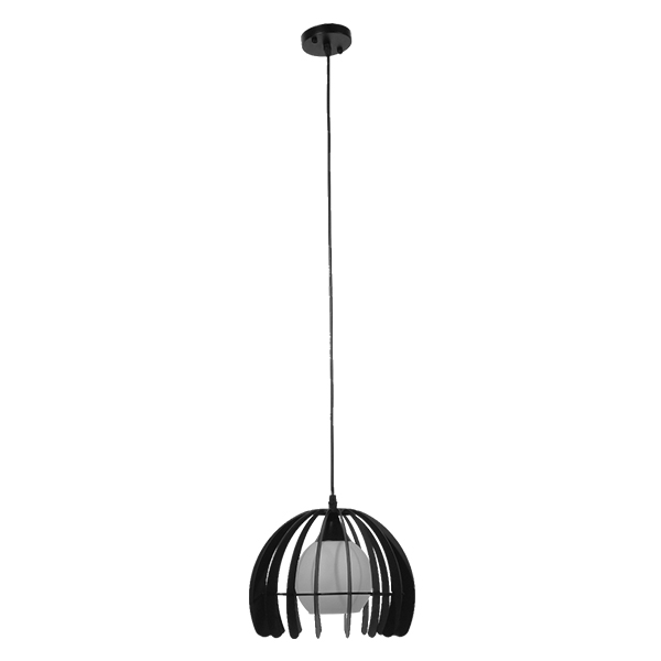 GLOBOSTAR® INGLEY 01226 Μοντέρνο Κρεμαστό Φωτιστικό Οροφής με Ντουί 1 x E27 AC 220-240V IP20 - Μαύρο & Λευκό - Μ26 x Π26 x Υ21cm