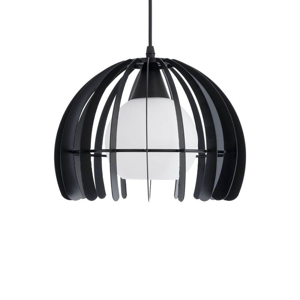 GLOBOSTAR® INGLEY 01226 Μοντέρνο Κρεμαστό Φωτιστικό Οροφής με Ντουί 1 x E27 AC 220-240V IP20 - Μαύρο & Λευκό - Μ26 x Π26 x Υ21cm