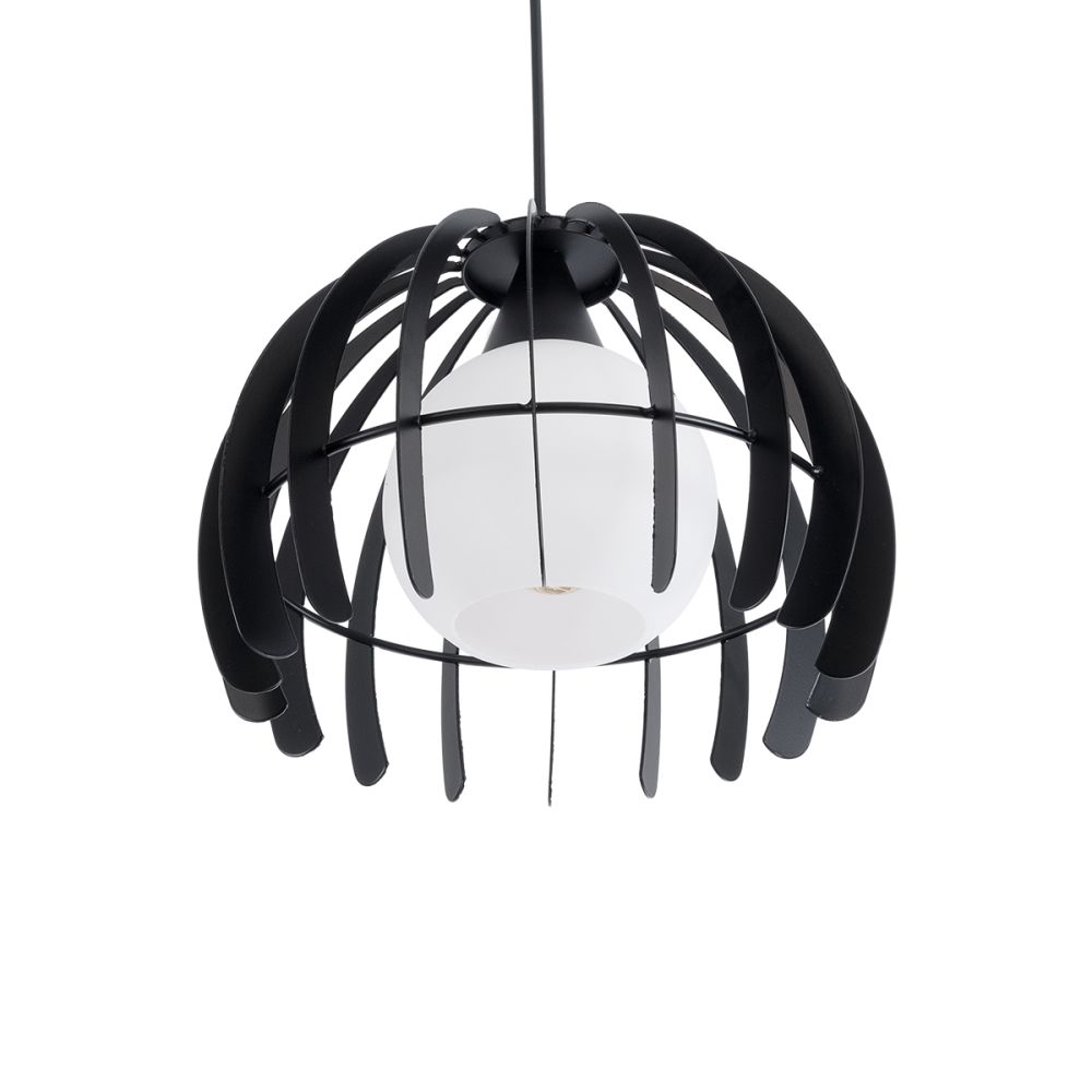 GLOBOSTAR® INGLEY 01226 Μοντέρνο Κρεμαστό Φωτιστικό Οροφής με Ντουί 1 x E27 AC 220-240V IP20 - Μαύρο & Λευκό - Μ26 x Π26 x Υ21cm