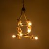 GLOBOSTAR® HAMTINE 01229 Vintage Κρεμαστό Φωτιστικό Οροφής με Ντουί 6 x E27 AC 220-240V IP20 - Μαύρο & Μπεζ - Μ40 x Π40 x Υ92cm