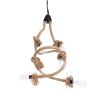 GLOBOSTAR® HAMTINE 01229 Vintage Κρεμαστό Φωτιστικό Οροφής με Ντουί 6 x E27 AC 220-240V IP20 - Μαύρο & Μπεζ - Μ40 x Π40 x Υ92cm