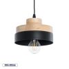 GLOBOSTAR® RUHIEL 01233 Μοντέρνο Κρεμαστό Φωτιστικό Οροφής με Ντουί 1 x E27 AC 220-240V IP20 - Μαύρο & Μπεζ - Μ18 x Π18 x Υ12cm