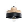 GLOBOSTAR® RUHIEL 01233 Μοντέρνο Κρεμαστό Φωτιστικό Οροφής με Ντουί 1 x E27 AC 220-240V IP20 - Μαύρο & Μπεζ - Μ18 x Π18 x Υ12cm