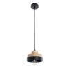 GLOBOSTAR® RUHIEL 01233 Μοντέρνο Κρεμαστό Φωτιστικό Οροφής με Ντουί 1 x E27 AC 220-240V IP20 - Μαύρο & Μπεζ - Μ18 x Π18 x Υ12cm