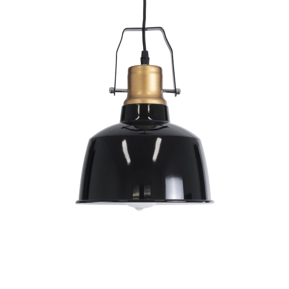 GLOBOSTAR® DEVOTA 01235 Vintage Κρεμαστό Φωτιστικό Οροφής με Ντουί 1 x E27 AC 220-240V IP20 - Μαύρο & Χρυσό - Μ22 x Π22 x Υ30cm