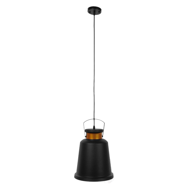 GLOBOSTAR® NUNZIATA 01236 Vintage Κρεμαστό Φωτιστικό Οροφής με Ντουί 1 x E27 AC 220-240V IP20 - Μαύρο & Χρυσό - Μ26 x Π26 x Υ40cm