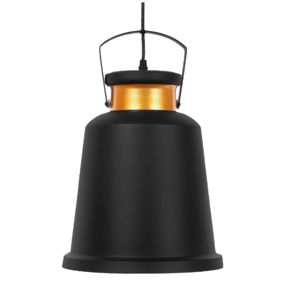 GLOBOSTAR® NUNZIATA 01236 Vintage Κρεμαστό Φωτιστικό Οροφής με Ντουί 1 x E27 AC 220-240V IP20 - Μαύρο & Χρυσό - Μ26 x Π26 x Υ40cm
