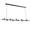 GLOBOSTAR® ALFREDA 01242 Μοντέρνο Κρεμαστό Φωτιστικό Οροφής με Ντουί 10 x E27 AC 220-240V IP20 - Μαύρο - Μ140 x Π18 x Υ7cm