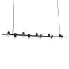 GLOBOSTAR® ALFREDA 01242 Μοντέρνο Κρεμαστό Φωτιστικό Οροφής με Ντουί 10 x E27 AC 220-240V IP20 - Μαύρο - Μ140 x Π18 x Υ7cm