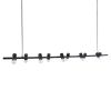 GLOBOSTAR® ALFREDA 01242 Μοντέρνο Κρεμαστό Φωτιστικό Οροφής με Ντουί 10 x E27 AC 220-240V IP20 - Μαύρο - Μ140 x Π18 x Υ7cm