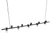 GLOBOSTAR® ALFREDA 01242 Μοντέρνο Κρεμαστό Φωτιστικό Οροφής με Ντουί 10 x E27 AC 220-240V IP20 - Μαύρο - Μ140 x Π18 x Υ7cm