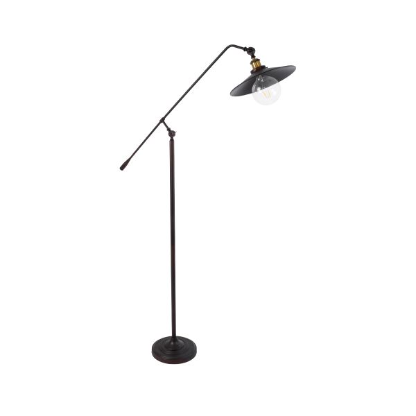 GLOBOSTAR® SILENE 01243 Vintage Επιδαπέδιο Φωτιστικό με Ντουί 1 x E27 AC 220-240V IP20 - Μαύρο & Χρυσό - Μ30 x Π30 x Υ194cm