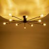 GLOBOSTAR® OLINDA 01244 Μοντέρνο Φωτιστικό Οροφής με Ντουί 10 x E27 AC 220-240V IP20 - Μαύρο & Χρυσό - Μ102 x Π102 x Υ17cm