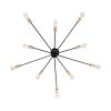 GLOBOSTAR® OLINDA 01244 Μοντέρνο Φωτιστικό Οροφής με Ντουί 10 x E27 AC 220-240V IP20 - Μαύρο & Χρυσό - Μ102 x Π102 x Υ17cm