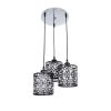 GLOBOSTAR® RAINELDA 01246 Μοντέρνο Κρεμαστό Φωτιστικό Οροφής με Ντουί 3 x E27 AC 220-240V IP20 - Μαύρο & Λευκό - Μ35 x Π35 x Υ110cm