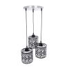 GLOBOSTAR® RAINELDA 01246 Μοντέρνο Κρεμαστό Φωτιστικό Οροφής με Ντουί 3 x E27 AC 220-240V IP20 - Μαύρο & Λευκό - Μ35 x Π35 x Υ110cm