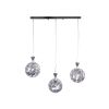 GLOBOSTAR® BOUQUET 01249 Μοντέρνο Κρεμαστό Φωτιστικό Οροφής με Ντουί 3 x E27 AC 220-240V IP20 - Ασημί & Μωβ - Μ66 x Π18 x Υ24cm