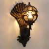 GLOBOSTAR® CORNELIA 01250 Vintage Φωτιστικό Τοίχου - Απλίκα με Ντουί 1 x E27 AC 220-240V IP20 - Καφέ & Χρυσό - Μ20 x Π32 x Υ55cm