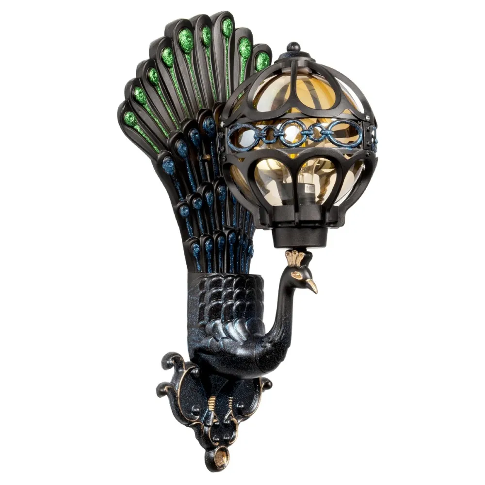 GLOBOSTAR® CORNELIA 01250 Vintage Φωτιστικό Τοίχου - Απλίκα με Ντουί 1 x E27 AC 220-240V IP20 - Καφέ & Χρυσό - Μ20 x Π32 x Υ55cm