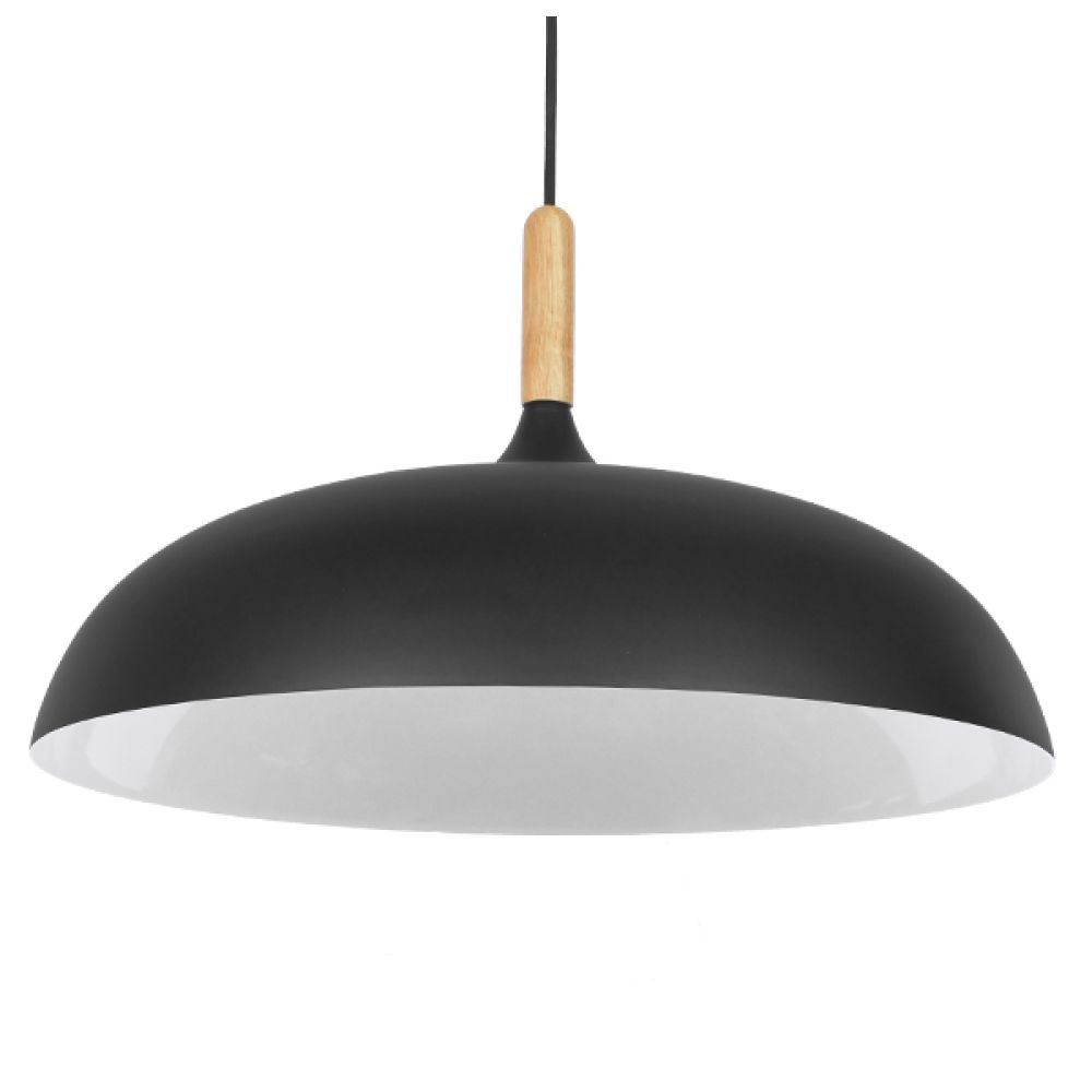 GLOBOSTAR® VALLETE 01258 Μοντέρνο Κρεμαστό Φωτιστικό Οροφής με Ντουί 1 x E27 AC 220-240V IP20 - Μαύρο & Μπεζ - Μ45 x Π45 x Υ27cm