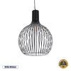 GLOBOSTAR® SCANDI 01266 Μοντέρνο Κρεμαστό Φωτιστικό Οροφής με Ντουί 1 x E27 AC 220-240V IP20 - Μαύρο - Μ38 x Π38 x Υ50cm
