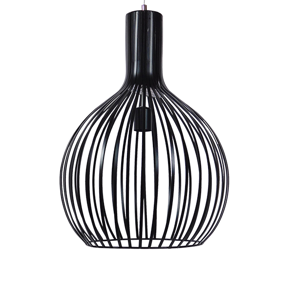 GLOBOSTAR® SCANDI 01266 Μοντέρνο Κρεμαστό Φωτιστικό Οροφής με Ντουί 1 x E27 AC 220-240V IP20 - Μαύρο - Μ38 x Π38 x Υ50cm