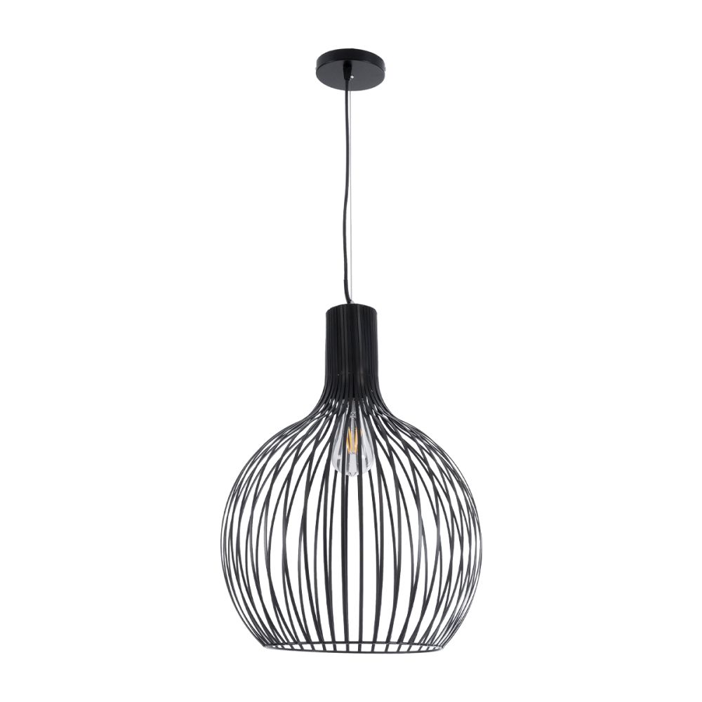 GLOBOSTAR® SCANDI 01266 Μοντέρνο Κρεμαστό Φωτιστικό Οροφής με Ντουί 1 x E27 AC 220-240V IP20 - Μαύρο - Μ38 x Π38 x Υ50cm