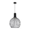 GLOBOSTAR® SCANDI 01266 Μοντέρνο Κρεμαστό Φωτιστικό Οροφής με Ντουί 1 x E27 AC 220-240V IP20 - Μαύρο - Μ38 x Π38 x Υ50cm