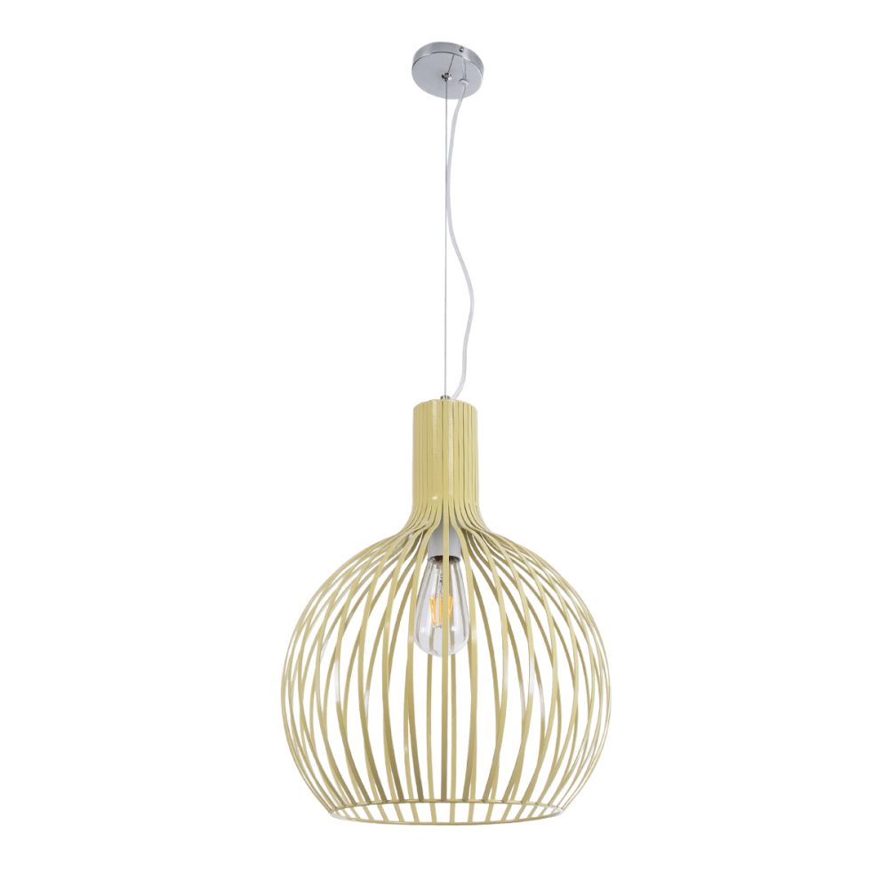 GLOBOSTAR® SCANDI 01267 Vintage Κρεμαστό Φωτιστικό Οροφής με Ντουί 1 x E27 AC 220-240V IP20 - Μπεζ - Μ38 x Π38 x Y50cm