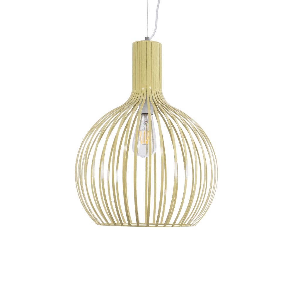 GLOBOSTAR® SCANDI 01267 Vintage Κρεμαστό Φωτιστικό Οροφής με Ντουί 1 x E27 AC 220-240V IP20 - Μπεζ - Μ38 x Π38 x Y50cm