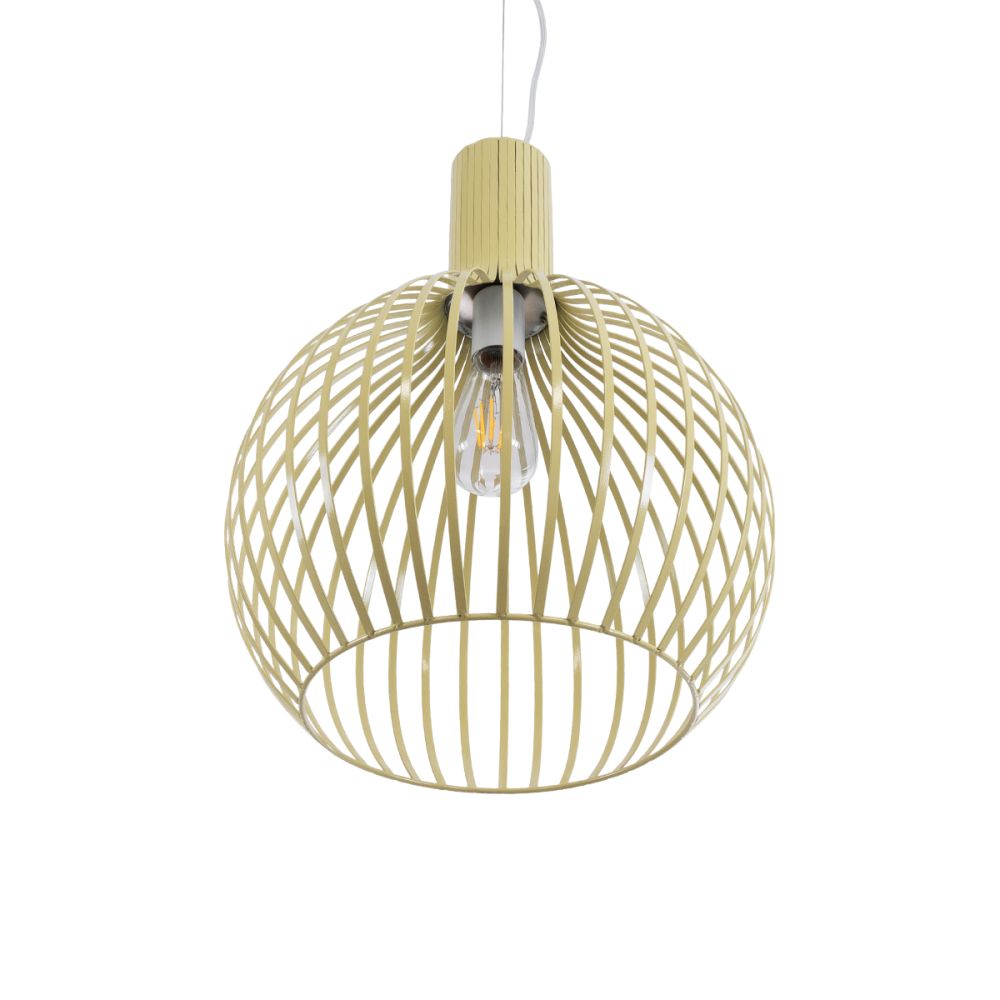 GLOBOSTAR® SCANDI 01267 Vintage Κρεμαστό Φωτιστικό Οροφής με Ντουί 1 x E27 AC 220-240V IP20 - Μπεζ - Μ38 x Π38 x Y50cm