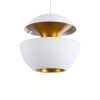 GLOBOSTAR® SEVILLE 01268 Μοντέρνο Κρεμαστό Φωτιστικό Οροφής με Ντουί 1 x E27 AC 220-240V IP20 - Λευκό & Χρυσό - Μ35 x Π35 x Υ35cm