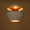 GLOBOSTAR® SEVILLE 01268 Μοντέρνο Κρεμαστό Φωτιστικό Οροφής με Ντουί 1 x E27 AC 220-240V IP20 - Λευκό & Χρυσό - Μ35 x Π35 x Υ35cm