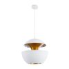 GLOBOSTAR® SEVILLE 01268 Μοντέρνο Κρεμαστό Φωτιστικό Οροφής με Ντουί 1 x E27 AC 220-240V IP20 - Λευκό & Χρυσό - Μ35 x Π35 x Υ35cm