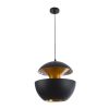 GLOBOSTAR® SEVILLE 01269 Μοντέρνο Κρεμαστό Φωτιστικό Οροφής με Ντουί 1 x E27 AC 220-240V IP20 - Μαύρο & Χρυσό - Μ35 x Π35 x Υ35cm