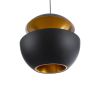 GLOBOSTAR® SEVILLE 01269 Μοντέρνο Κρεμαστό Φωτιστικό Οροφής με Ντουί 1 x E27 AC 220-240V IP20 - Μαύρο & Χρυσό - Μ35 x Π35 x Υ35cm