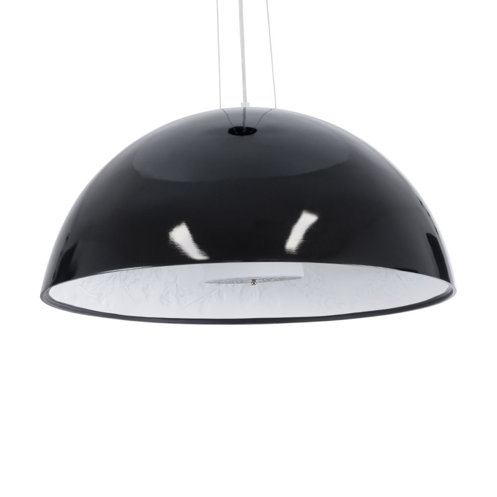 GLOBOSTAR® SERENIA 01270 Μοντέρνο Κρεμαστό Φωτιστικό Οροφής με Ντουί 1 x E27 AC 220-240V IP20 - Μαύρο & Λευκό - Μ60 x Π60 x Υ30cm