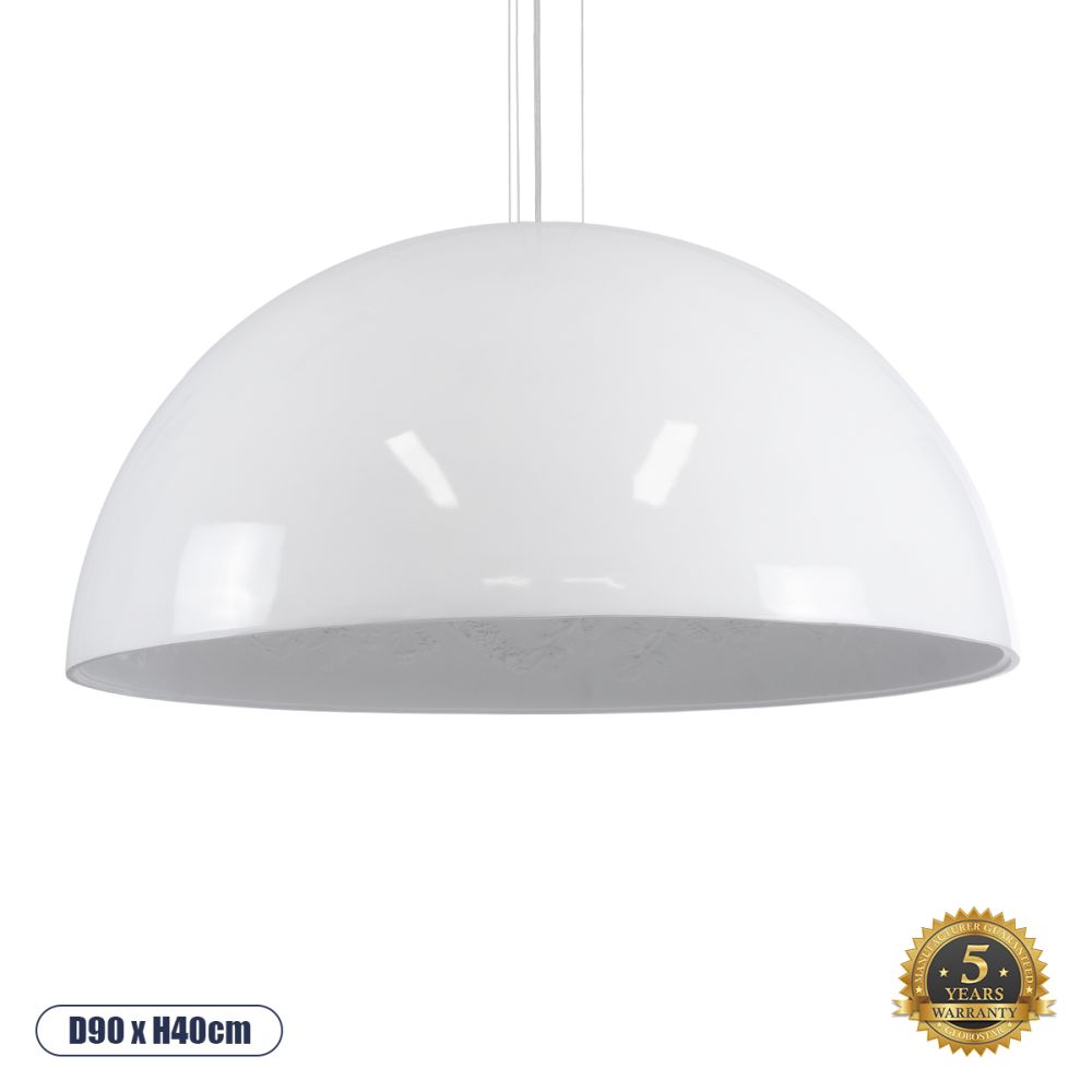 GLOBOSTAR® SERENIA 01273 Μοντέρνο Κρεμαστό Φωτιστικό Οροφής με Ντουί 1 x E27 AC 220-240V IP20 - Λευκό - Μ90 x Π90 x Y40cm