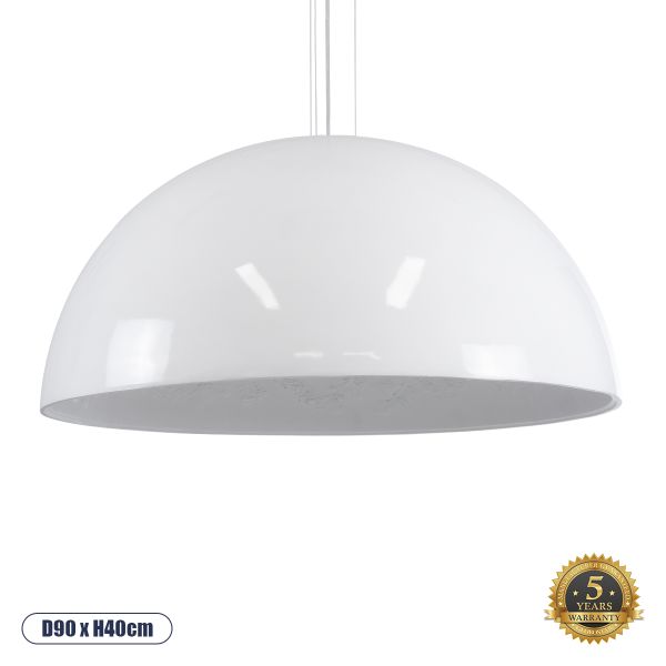 GLOBOSTAR® SERENIA 01273 Μοντέρνο Κρεμαστό Φωτιστικό Οροφής με Ντουί 1 x E27 AC 220-240V IP20 - Λευκό - Μ90 x Π90 x Y40cm