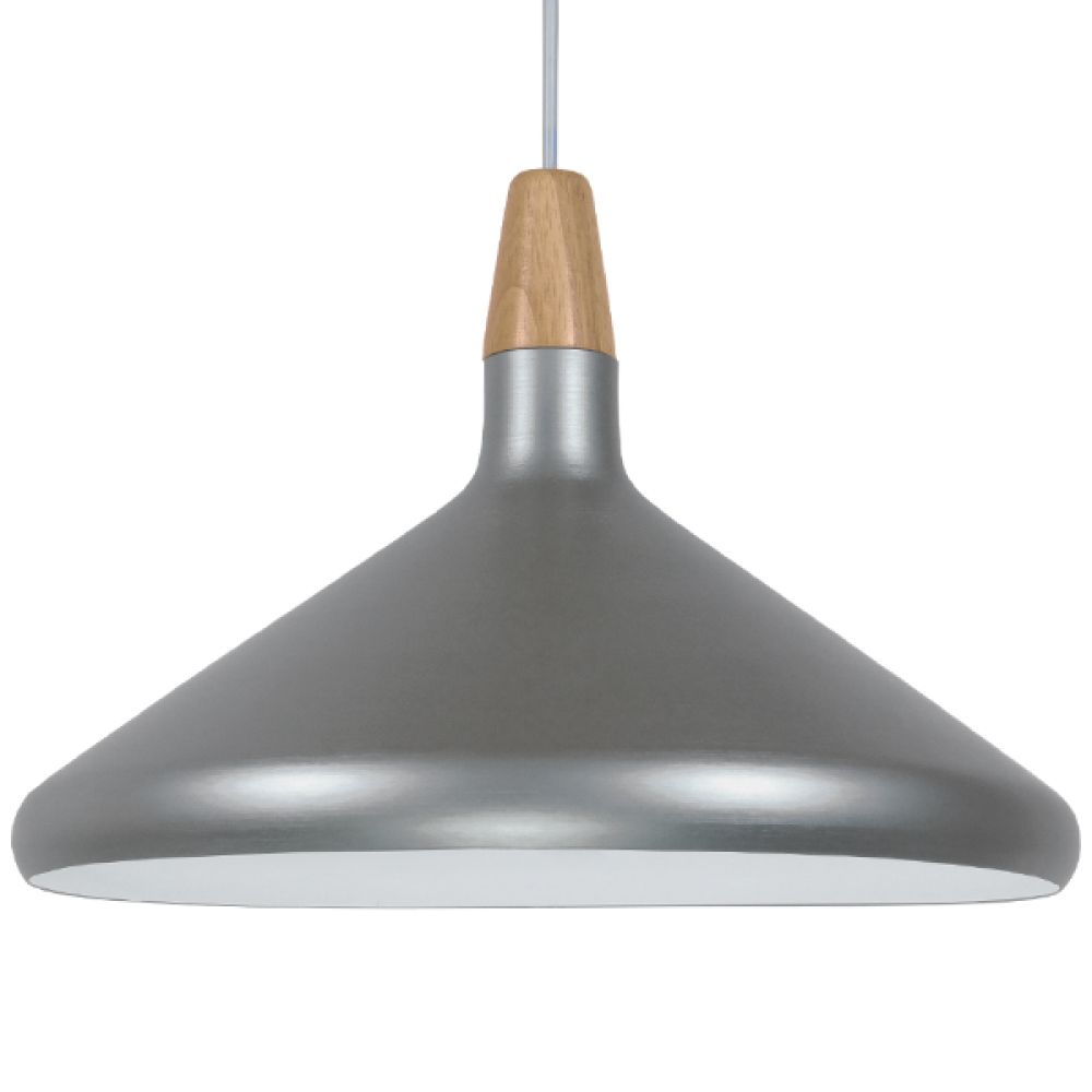 GLOBOSTAR® FELICITA 01276 Μοντέρνο Κρεμαστό Φωτιστικό Οροφής με Ντουί 1 x E27 AC 220-240V IP20 - Ασημί & Μπεζ - Μ40 x Π40 x Y30cm