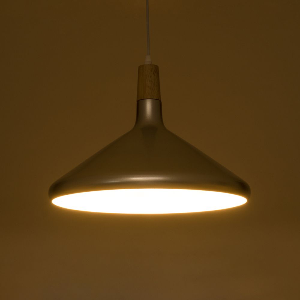 GLOBOSTAR® FELICITA 01276 Μοντέρνο Κρεμαστό Φωτιστικό Οροφής με Ντουί 1 x E27 AC 220-240V IP20 - Ασημί & Μπεζ - Μ40 x Π40 x Y30cm