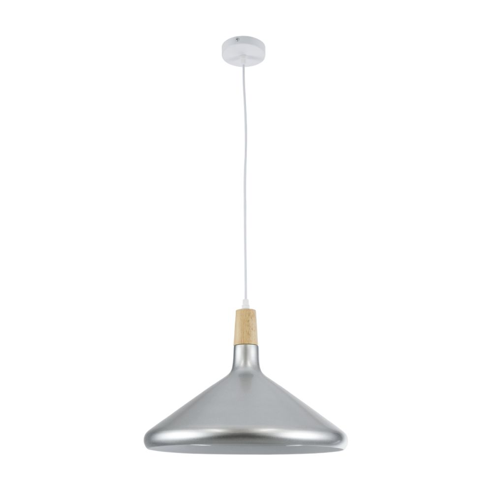 GLOBOSTAR® FELICITA 01276 Μοντέρνο Κρεμαστό Φωτιστικό Οροφής με Ντουί 1 x E27 AC 220-240V IP20 - Ασημί & Μπεζ - Μ40 x Π40 x Y30cm